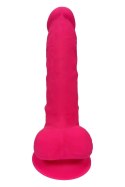 REAL LOVE DILDO WITH BALLS 7INCH FUCHSIA