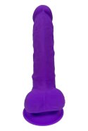 REAL LOVE DILDO WITH BALLS 7INCH PURPLE