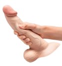 B-Vibe - Realistyczne Dildo Z Jądrami I Przyssawką Slipskin 22,3 cm Curved Cieliste