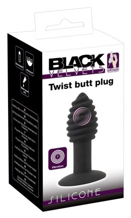 Black Velvets - Korek Analny Twist Butt Z Rowkami I Wibracjami 10 Cm