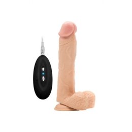 RealRock - Wibrujące realistyczne dildo z jądrami 23 cm