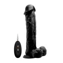 RealRock - Wibrujące realistyczne dildo z jądrami 28 cm