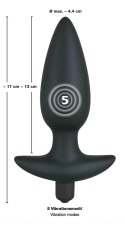 Wibrująca Wtyczka Analna Z Uchwytem Duża(17cm) - Black Velvets