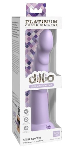 Dillio Platinum - Dildo Z Rowkami Stymulującymi I Żołędziem 19,7 cm Slim Seven Fioletowe