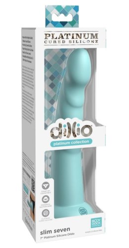 Dillio Platinum - Dildo Z Rowkami Stymulującymi I Żołędziem 19,7 cm Slim Seven Turkusowe
