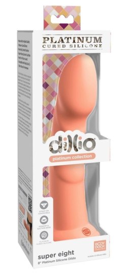 Dillio Platinum - Dildo Z Rowkami Stymulującymi I Żołędziem 21 cm Super Eight Pomarańczowe