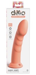 Dillio Platinum - Dildo Z Rowkami Stymulującymi I Żołędziem 21 cm Super Eight Pomarańczowe