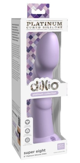 Dillio Platinum - Dildo Z Rowkami Stymulującymi I Żołędziem 21 cm Super Fioletowe