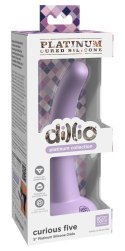 Dillio Platinum - Miękkie Silikonowe Dildo Zakrzywione Curious Five 14,6 cm Fioletowe