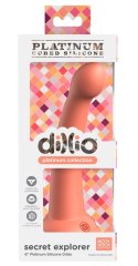 Dillio Platinum - Silikonowe Dildo Z Okrągłą Końcówką Secret Explorer 17,2 cm Pomarańczowe