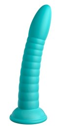 Dillio Platinum - Silikonowe Zakrzywione Dildo Z Rowkami 19,7 cm Wild Thing Turkusowe