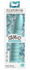 Dillio Platinum - Silikonowe Zakrzywione Dildo Z Rowkami 19,7 cm Wild Thing Turkusowe