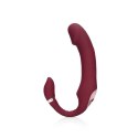 Loveline - Wibrujące, zakrzywione dildo do Strap On - Merlot Grape