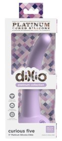 Dillio Platinum - Miękkie Silikonowe Dildo Zakrzywione Curious Five 14,6 cm Fioletowe