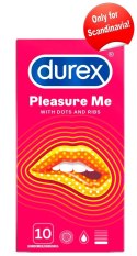 Durex Pleasure Me - Żeberkowane Prezerwatywy 10szt