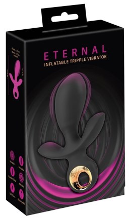 Eternal - Poręczny Nadmuchiwany Potrójny Wibrator Czarny