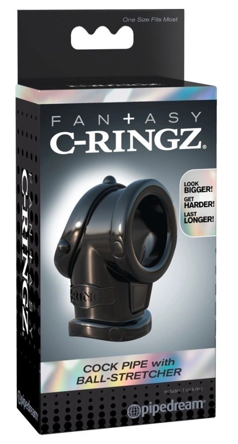 Fantasy C-Ringz - Elastyczny Pierścień Na Penisa I Jądra Czarny 8,3cm