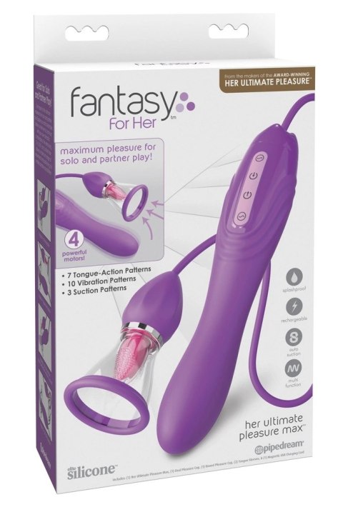 Fantasy For Her - Wibrator Ssący Z Języczkiem Do Lizania FFH Her Ultimate Pleasure MaxP