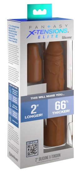 FXTE - Nakładka Na Penisa 66% Grubszy Penis + 5,1 CM Brązowy