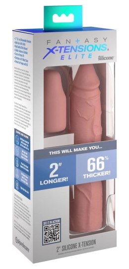 FXTE - Nakładka Na Penisa 66% Grubszy Penis + 5,1 CM Cielisty