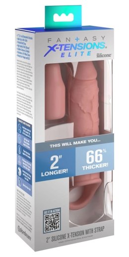 FXTE - Nakładka Na Penisa 66% Grubszy Penis + 7,1 CM Cielisty