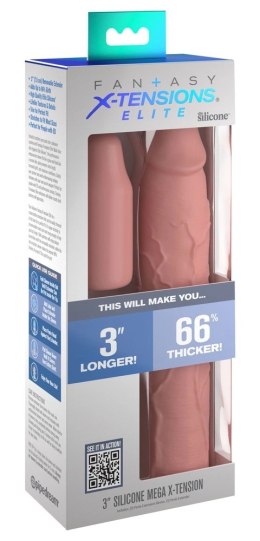 FXTE - Nakładka Na Penisa 66% Grubszy Penis + 7,6 CM Cielisty