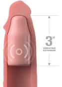 FXTE - Nakładka Na Penisa 66% Grubszy Penis + 7,6 CM Z Wibracjami Cielisty