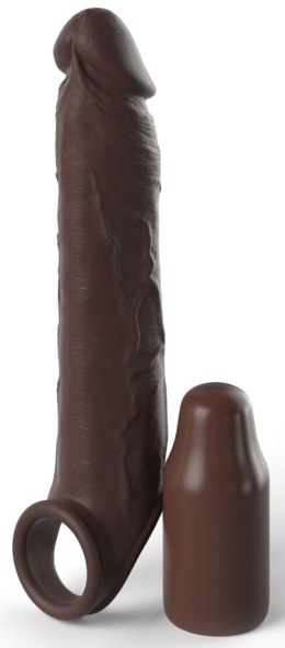 FXTE - Nakładka Na Penisa 66% Grubszy Penis Z Pierścieniem + 8,9 CM Brązowy