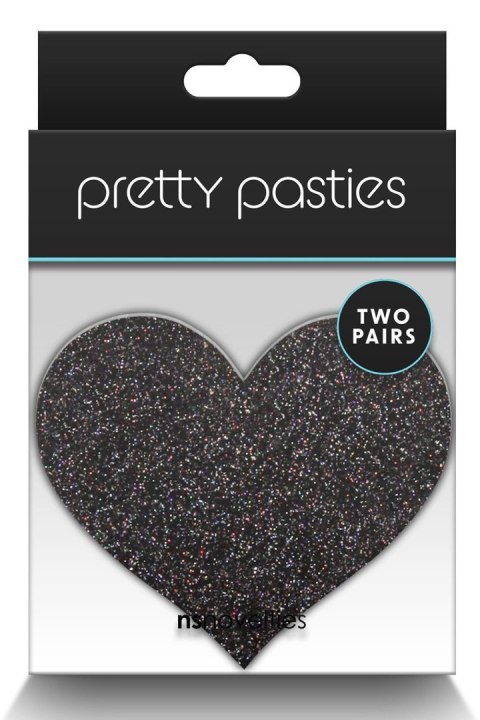 PRETTY PASTIES GLITTER HEARTS BLACK GOLD 2 PAIR