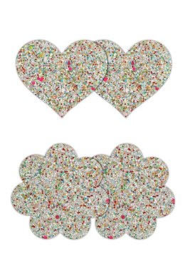 PRETTY PASTIES HEART AND FLOWER GLOW 2 PAIR