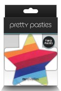 PRETTY PASTIES PRIDE CROSS AND STAR RAINBOW 2 PAIR