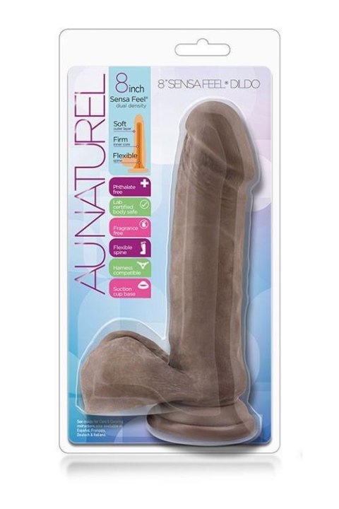 AU NATUREL 8INCH SENSA FEEL DILDO CHOCO