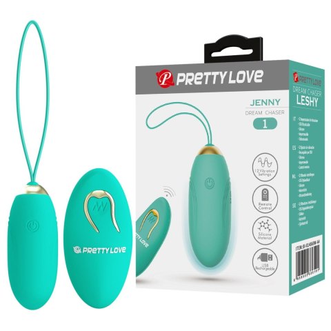 PRETTY LOVE - JENNY Dream chaser 1, Green, Wireless remote control 12 vibration functions