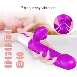 Wibrator-Silicone, Vibration 7, 7 Suction, 3 Thrusting, Heating, Purple