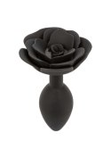 Large Rose Anal Plug Black