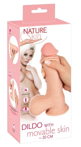 Nature Skin - Elastyczne Naturalne Dildo Z Ruchomą Skórą 19,9 cm