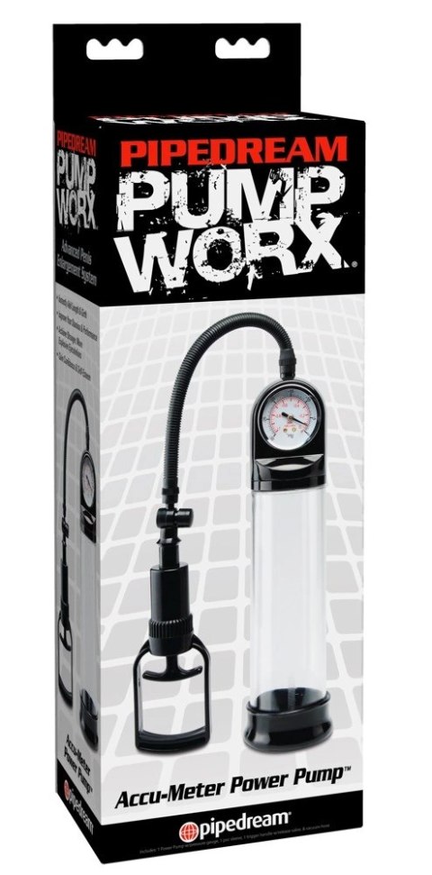 Pump Worx - Przezroczysta Pompka Do Penisa Accu-Meter