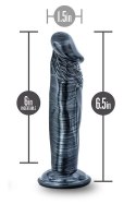 JET EBONY 6INCH DILDO EBONY METALLIC