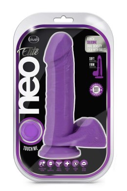 NEO ELITE 8INCH COCK WITH BALLS NEON PURPLE