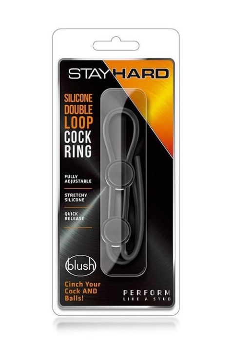 STAY HARD DOUBLE LOOP COCK RING BLACK