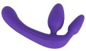 Strapless Strap-On - Dildo Do Dzikich Gier Z 3 Wtyczkami Fioletowy