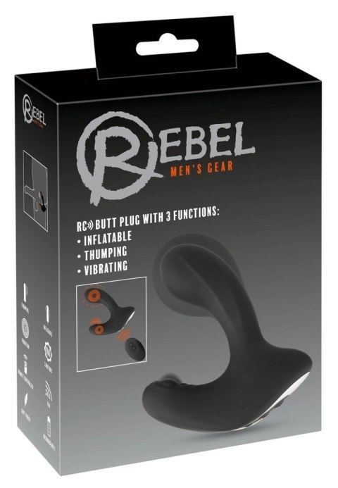 Rebel - Korek Analny Z 3 Funckjami I Pilotem RC Butt Plug