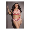 Coquette - Krótki top i szorty z nadrukiem - plus size