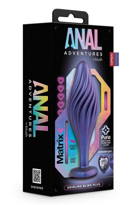 ANAL ADVENTURES MATRIX SWIRLING BLING PLUG SAPPHIRE