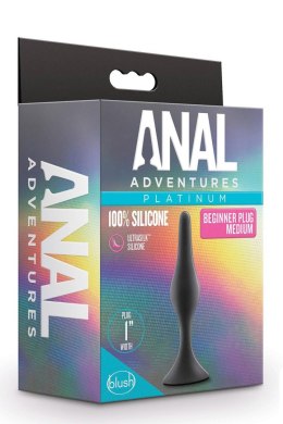 ANAL ADVENTURES PLATINUM SILICONE BEGINNER PLUG MEDIUM BLACK