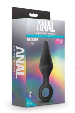 ANAL ADVENTURES PLATINUM SILICONE LOOP PLUG LARGE BLACK