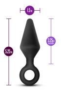 ANAL ADVENTURES PLATINUM SILICONE LOOP PLUG LARGE BLACK