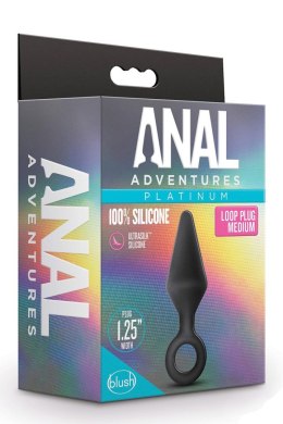 ANAL ADVENTURES PLATINUM SILICONE LOOP PLUG MEDIUM BLACK