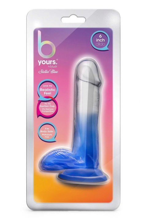 B YOURS STELLA BLUE 6 INCH DILDO BLUE