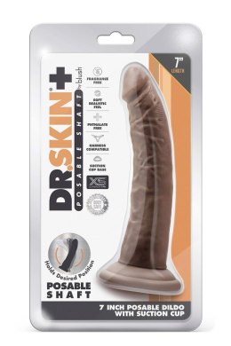 DR. SKIN PLUS 7 INCH POSABLE DILDO CHOCOLATE